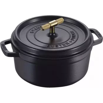 Cocotte ronde en fonte Staub La Cocotte Buster & Punch 24 cm, noire