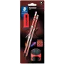 Crayons graphite en bois Staedtler Noris HB avec gomme — corail argenté, lot de 2