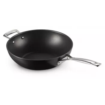 Wok Le Creuset Toughened Non-Stick 30 cm noir/argent