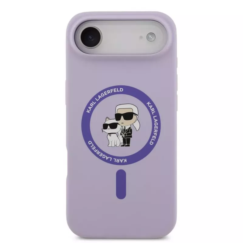 Coque MagSafe Karl Lagerfeld Apple iPhone Air Liquid Silicone Karl and Choupette violette