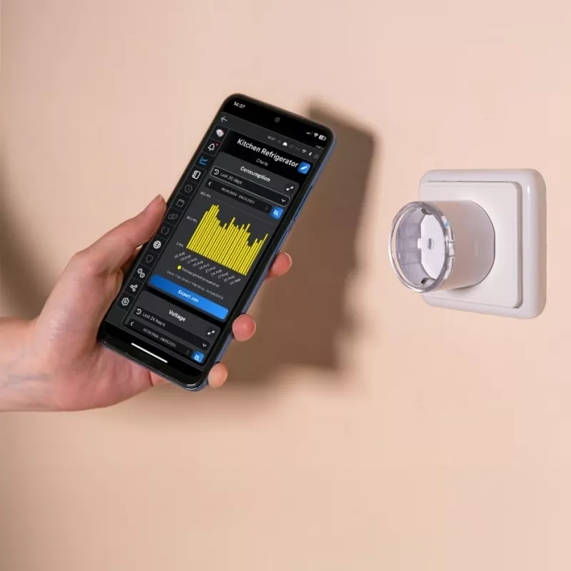 Prise connectée Shelly Plug S Gen3 — prise intelligente Wi-Fi avec surveillance de l'énergie, type F, 110–230 V, 2500 W, blanche