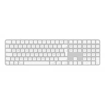 Clavier Apple MXK73DK/A Magic Keyboard avec Touch ID et pavé numérique, sans fil, danois, blanc