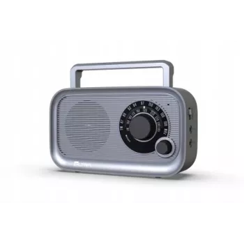 Radio FM/AM portable Eltra HANIA grise, design compact, à piles