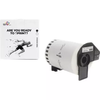 Rouleau d'étiquettes TB Print TBEB-DK22243 pour Brother, 102 mm x 30,48 m, noir sur blanc