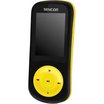 Lecteur MP3/MP4 Sencor SFP 5870BYL 8 Go, radio, dictaphone, lecteur de carte SD, jaune/noir