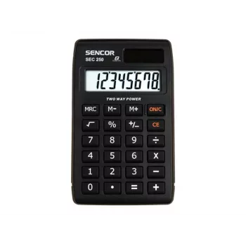 Calculatrice de poche SENCOR SEC 250, LCD 8 chiffres, double alimentation