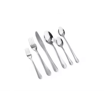 Ménagère LAMART LT5006 — 48 pièces, couverts en acier inoxydable, comprend cuillères, couteaux, fourchettes, cuillères à café, fourchettes à dessert, cuillères longues