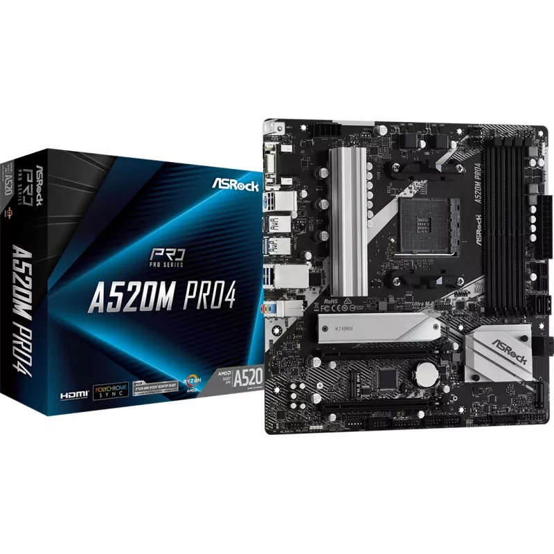 Carte mère ASRock A520M PRO4 Socket AM4 micro ATX