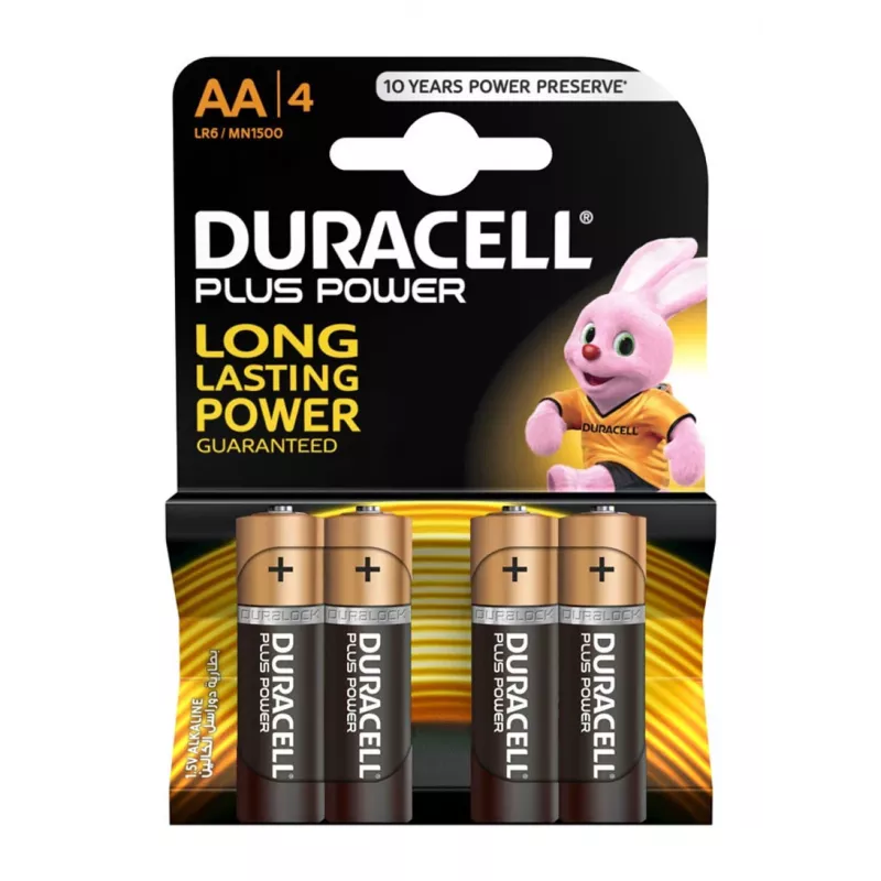 Piles alcalines Duracell Basic AA/LR6, 4 pièces
