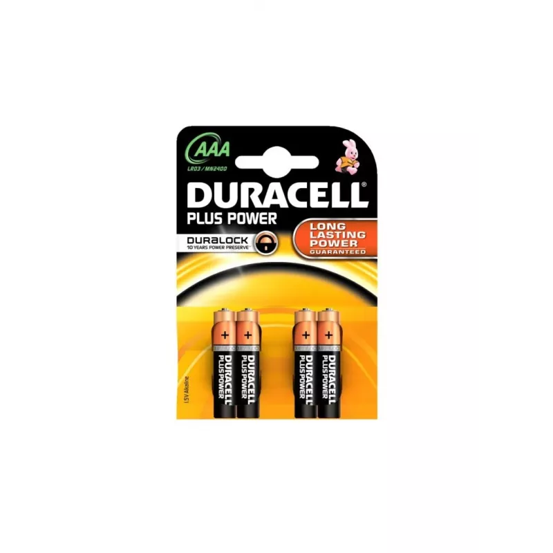 Piles alcalines Duracell Basic AAA/LR03, 4 pièces