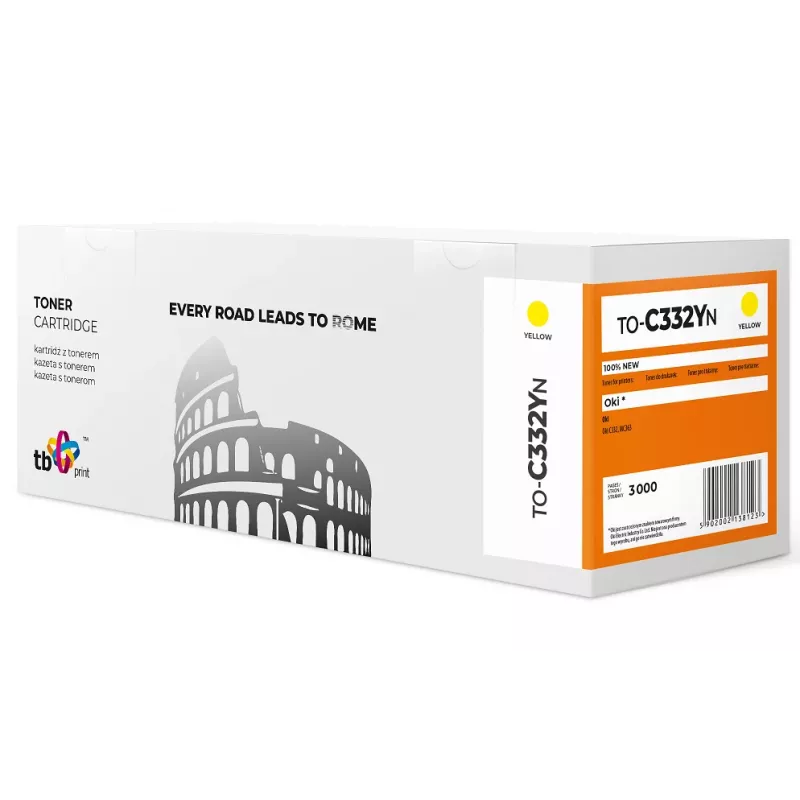 Toner TB compatible avec OKI C332 to-C332YN YE