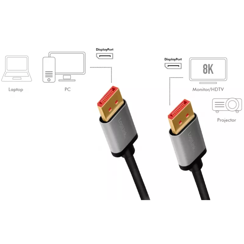 Câble DisplayPort LogiLink CDA0106 Noir Gris 3 M