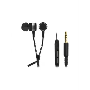 Écouteurs ZIPPER avec microphone noir