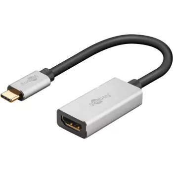 Adaptateur câble vidéo Wentronic 60194 0,15 m USB Type-C HDMI noir - argent (60194)