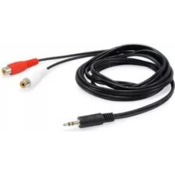 Câble audio Equip 147093, 2 x RCA femelle vers jack 3,5 mm mâle, 2,5 m, noir