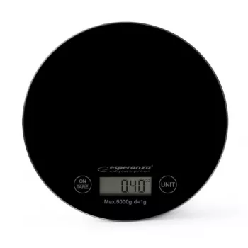 Balance de cuisine Esperanza EKS003K Noire surface plane Rotondo électronique