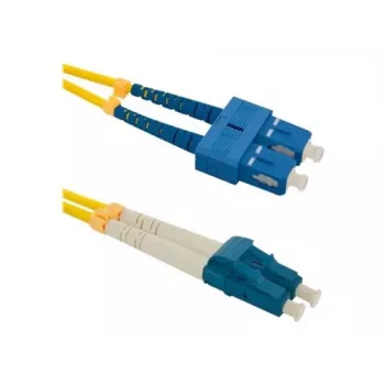 Qoltec - câble de brassage - monomode SC/UPC (M) vers monomode LC/UPC (M) - 1 m - fibre optique - duplex - 9/125 micromètres - G.652D