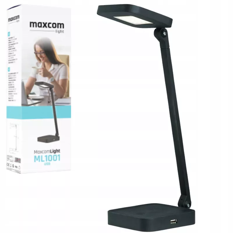 Lampe de table USB MaxCom ML1001 module LED SMD noir
