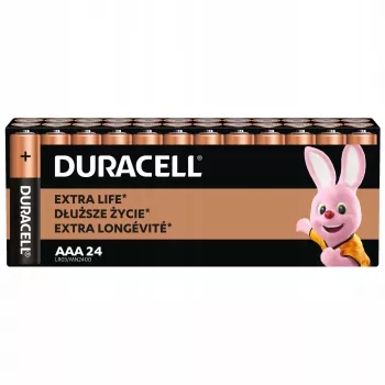 Piles Duracell Basic AAA/LR3 – lot de 24 piles alcalines (AAA/LR03)