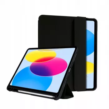 Étui folio Crong FlexFolio CRG-FXF-IPD109-BLK pour iPad 10.9 (2022) / iPad 11 (2025), 27,7 cm (10,9 pouces), support Apple Pencil, noir