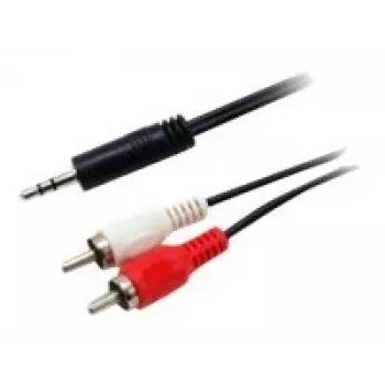 Câble audio stéréo Equip 3,5 mm mâle vers 2xRCA mâle, 2,5 m, 3,5 mm, mâle, 2 x RCA, mâle, 2,5 m, noir