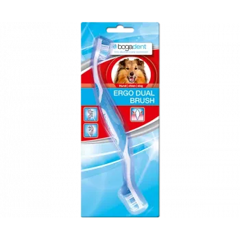BOGAR Bogadent Ergo Dual Brush Mini brosse à dents double face pour chien, 1 pièce