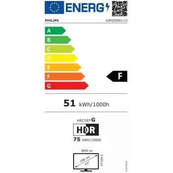 Philips 43PQS9001/12 téléviseur intelligent LED 4K UHD 43 inch avec Dolby Vision et Dolby Atmos