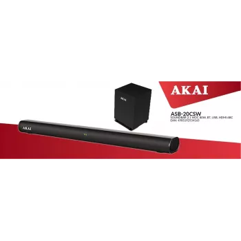 Barre de son AKAI ASB-20CSW 2.1 80W caisson de basses sans fil Bluetooth 5.0 HDMI ARC