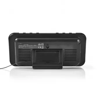 Nedis CLAR004BK Radio-réveil avec affichage LED, tuner FM, double alarme, projection, AUX, noir