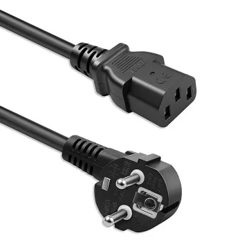 QOLTEC Câble d'alimentation SCHUKO CEE fiche coudée IEC C13 5 m noir
