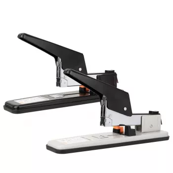 DELI E0392 Agrafeuse Heavy Duty, capacité 60 feuilles, noir/argent