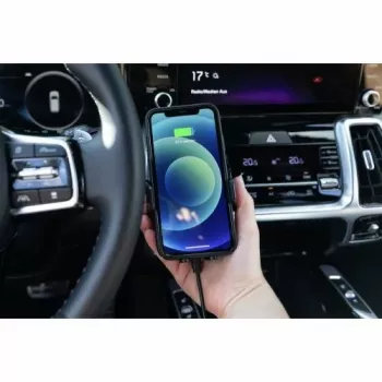 Support de charge sans fil pour voiture ANSMANN WiLine 15 - charge rapide Qi 15W, serrage automatique, rotation à 360°, noir