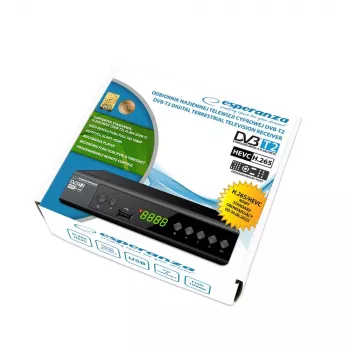 Décodeur/tuner numérique ESPERANZA DVB-T2 H.265/HEVC