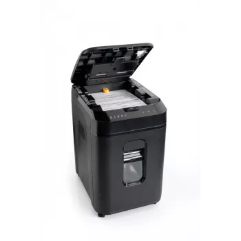 Destructeur de documents WALLNER AF160 C2 coupe croisée, alimentation automatique 160 feuilles, sécurité P-4, bac 26 L, noir