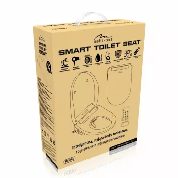 Abattant de toilettes intelligent MEDIA-TECH MT5705 bidet électronique avec siège chauffant, lavage à l'eau chaude, sécheur, désodorisant, veilleuse, télécommande