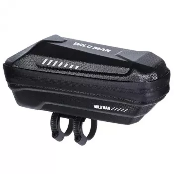 WILDMAN XS5 sacoche de cadre noire – pochette pour smartphone sur le tube supérieur du vélo
