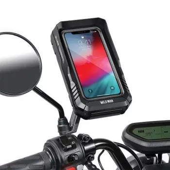 WILDMAN FK3 sacoche de cadre de vélo avec support de téléphone, noire