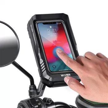 WILDMAN FK3 sacoche de cadre de vélo avec support de téléphone, noire