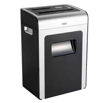DELI E9917EU destructeur de documents coupe croisée, 10 feuilles, 20L, noir