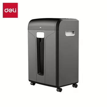 Deli E14400 destructeur de documents coupe croisée, 12 feuilles, 23L, noir