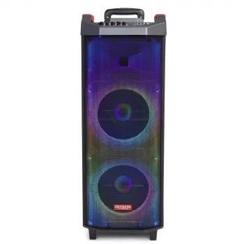 AIWA Power Audio Speaker KBTUS-710MKII Enceinte de fête portable 700 W avec Bluetooth, USB, SD, AUX, radio FM, lumières LED, poignée trolley, roues, télécommande, microphone