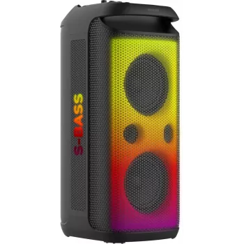 SENCOR Partycon CORE Power 140W Enceinte Bluetooth portable avec TWS, IPX4, LED RGB, karaoké, noire