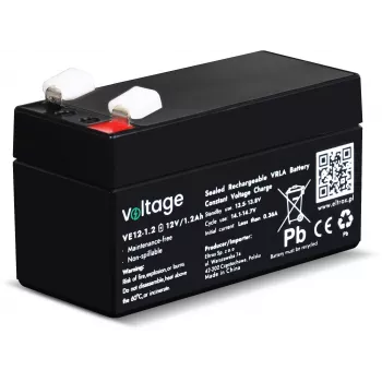 Batterie AGM Voltage 12V 1,2Ah VE12-1.2 (durée de vie 6-9 ans)