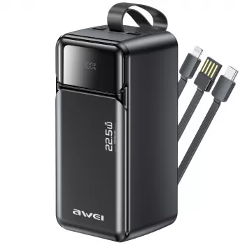AWEI PA-107 Power Bank 50000mAh 22.5W PD 3xUSB Noir