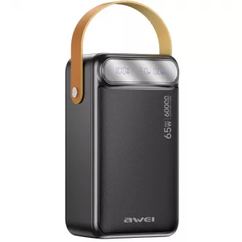 AWEI PA-82 Power Bank 60000mAh 65W PD 2xUSB-A/USB-C Noir