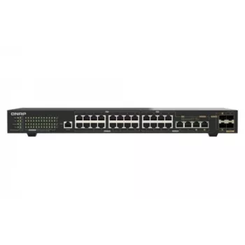 QNAP QSW-M2130P-2C2S26T commutateur rack 26 ports 2.5GbE PoE++ administrable couche 2 avec 2x 10GbE SFP+ et 2x ports combo 10GbE, budget PoE 370W