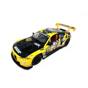 PULIO 1:24 BMW M4 GT3 voiture miniature en métal moulé avec lumière et son, fonction pull-back, portes ouvrantes