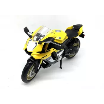 PULIO Motorcycle MSZ 1/12 Yamaha YZF-R1 modèle en métal moulé jaune
