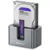 Station d'accueil Qoltec 2-en-1 pour HDD SSD SATA M.2 NVMe avec fonction clonage, USB-C 3.2 Gen 2, 10 Gbit/s, jusqu'à 28 To, aluminium
