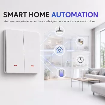 Interrupteur de lumière connecté QOLTEC WiFi 2 voies minuterie Tuya blanc